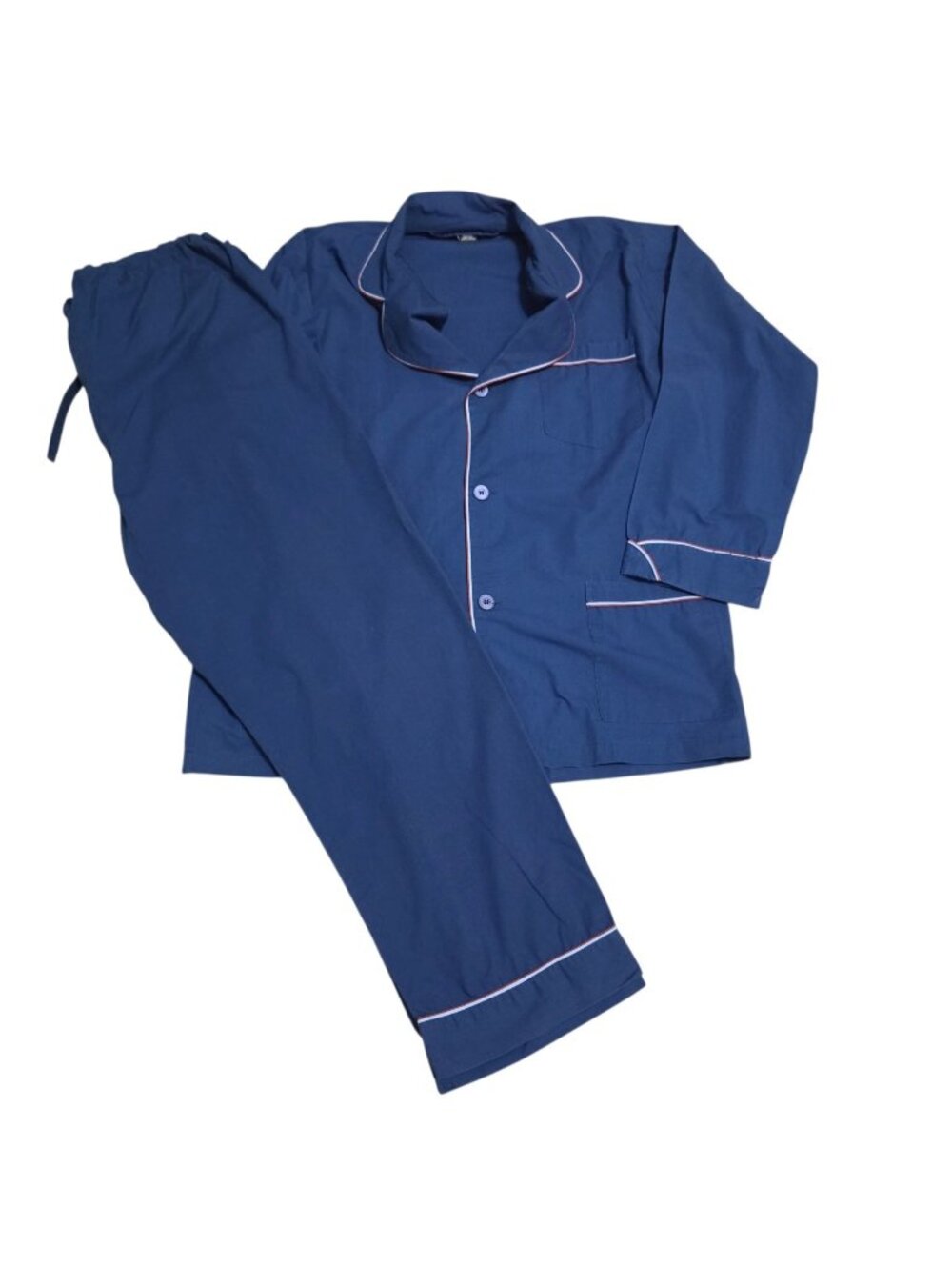 Vintage Christian Dior Monsieur Mens Pajama Lot Large Blue Burgundy 3pc